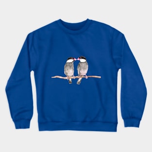 Two kissing Java sparrows Crewneck Sweatshirt